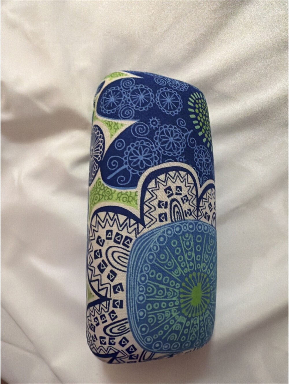 Retired Vera Bradley Sunglasses Or Eyeglasses Hard Case Blue & Green Doodle Dais